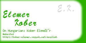 elemer kober business card